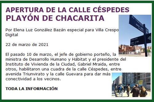 CALLE CESPEDES PLAYON CHACARITA